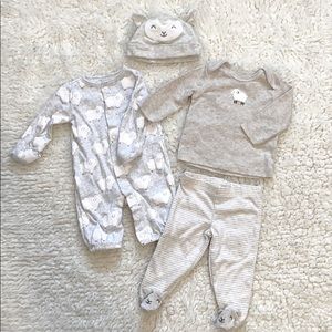 Carter’s gender neutral baby lamb Newborn set